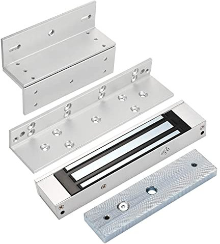 Serrure magnétique électrique avec support Z et L 180 kg, force de maintien de 158,8 kg, serrure électromagnétique 12 V, porte unique pour système de contrôle d'accès