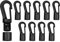 10 Pezzi Moschettoni in Plastica Moschettone da Appendere Gancio in Plastica Portachiavi Paracord con Moschettone per Corda di Espansione Corde Elastiche (Nero)