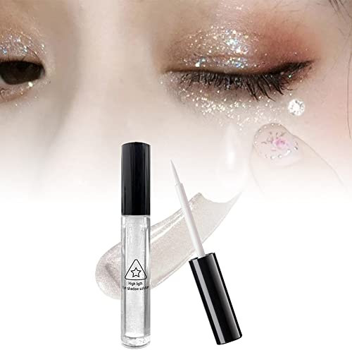 Flüssiger Lidschatten, Flüssiger Glitzer, Flüssiger Lidschatten Glitzer, Flüssiger Lidschatten Silber, Flüssiger Glitter Lidschatten, für Partyhochzeitsfest Tägliches Liquid Lidschatten, #01