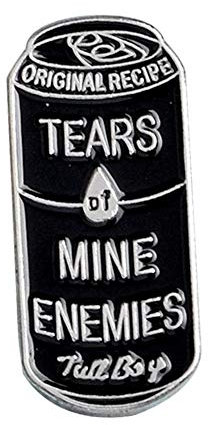 Rock Vintage Harte Emaille Brosche Tränen Mine Feinde Buchstaben Pins Bequem und Umweltfreundlich, Medium, andere Edelsteine, Medium, Andere Edelsteine