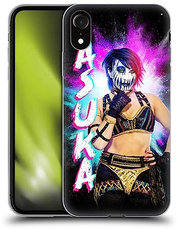 Head Case Designs Offizielle WWE Schwarzes Portrait Asuka Soft Gel Handyhülle Hülle kompatibel mit Apple iPhone XR