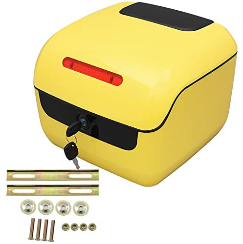 SpeeSy Aufbewahrungsbox für Motorradkoffer, mit oberem Schloss, Fassungsvermögen 30 l, Ersatzgepäckbox für Roller mit weicher Rückenlehne und Montagematerial.