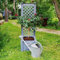 NYVI Pflanzkasten NYVIGreen 43x43x140 cm 44 Liter mit Spalier - Pflanzkübel aus wetterfestem & recyceltem Kunststoff - Blumenkasten - Pflegeleicht, Steckmontage ohne Werkzeug, Farbe:Grau