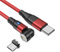 YSJJZRL Cavo magnetico da tipo C a micro/tipo C Rotazione di 360° e 180° Treccia di nylon LED 60W 3A Ricarica rapida Cavo da tipo C a micro/tipo C (2M-Micro,Rosso)