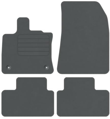 Velourmattenset für Mitsubishi ASX II ab Bj. 2023 STD GRAU runde Befestigungen Veloursfussmatten Automatten Mit Absatzschoner Passform Neu