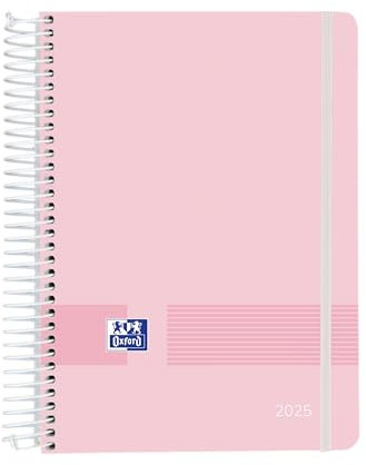 Oxford Live & Go Terminplaner 2024 Tag pro Seite, A5, Kunststoffdeckel mit Spiralbindung, Spanisch, Gelb