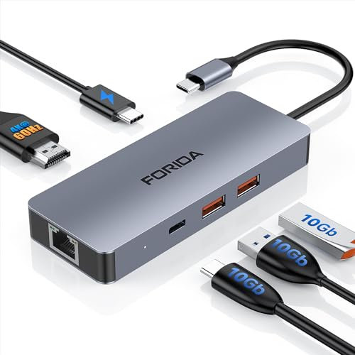 USB C Hub Ethernet 4K@60HZ HDMI PD100W,2XUSB A 1XUSB C10GB Port,Gigabit Ethernet. Docking Station Compatible with iPhone 16, MacBook Pro M4, Mac mini M4, iPad, Surface, Galaxy S24, Steam Deck etc.