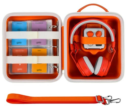 Casmilee Étui de voyage compatible Yoto Mini – Lecteur audio et musical pour enfants, sac de support pour haut-parleur, Orange, L