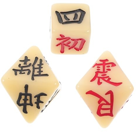 Toyvian 3 Stück Wahrsagewürfel Aus Verschleißfestem Material Kompakt Chinesisches Vintage Design Würfelset Für Wahrsagespiele Und Geselliges Spielen