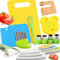 Montessori Kitchen Tools,16PCS Toddler Knife Set Kids Knife Set for Real Cooking-Kids Kitchen Tools Set Include Toddler Knives Cutting Boards Sandwich Cutters Peeler for Toddler Birthday Gift
