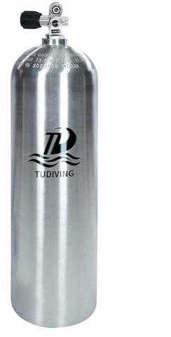 TUDIVING - Tanque de buceo de 11.1 L, tanque de aluminio de 80 pies cúbicos, cilindros de buceo de 4500 psi, botella de buceo con válvula de buceo