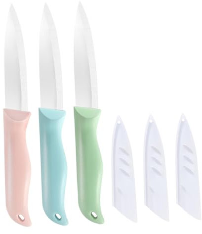 GRADENEVE 3sätze Teiliges Keramikmesser Für Obst Und Gemüse Mit Schutzabdeckungen Handlicher Und Sicherer Küchenhelfer Für Zubereitung Von Speisen Für Party