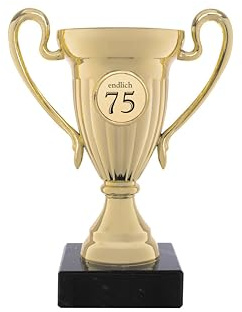 andSmile Pokal mit Gravur - runder Geburtstag - Trophäe aus hochglänzendem Gold mit Marmorsockel - Pokale zum Geburtstag & Jubiläum - Geschenke zum Geburstag - Geburtstagsgeschenk