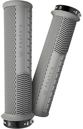 Peaty's Monarch Grips Fahrradgriffe - Pilz Fahrrad Lenkergriffe, Fahrradgriffe Ergonomisch für Komfort, Fahrrad und MTB Griffe, Fahrradlenker Griffe für Mountainbike, Scooter - Dick 32-34 mm, Grau
