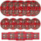 HNH Set di Piatti e Tovaglioli di carta per Natale | Rosso scozzese | Piatti da dessert 18cm, Piatti di carta 23cm con 33cm Tovaglioli di carta per feste Set di stoviglie usa e getta 16 persone