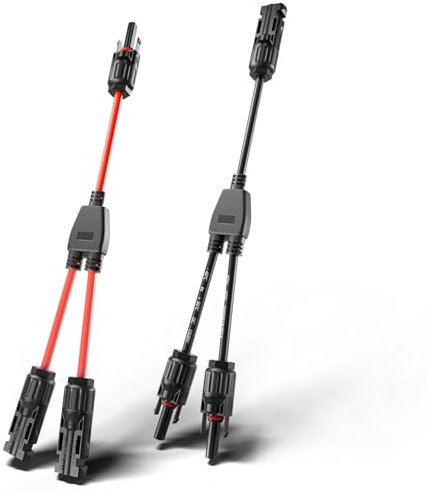 Nivithi Cable Panneau Solaire,1 Paire Cable Solaire 4mm2,Imperméable Cable Panneau Solaire,Y Connecteurs Câble Connecteur Panneau Solaire Cable MMF + FFM,pour Solaire Panneau Photovoltaïque Système