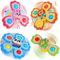 Seyaom 4er Set Saugnapf Fidget Spinner Spielzeug Kinder ab 3 Jahren, Sensorik Spielzeug mit 4 Tierdesigns (Panda, Löwe, Frosch, Hase), Badespielzeug & Reisetoys für Auto Flugzeug