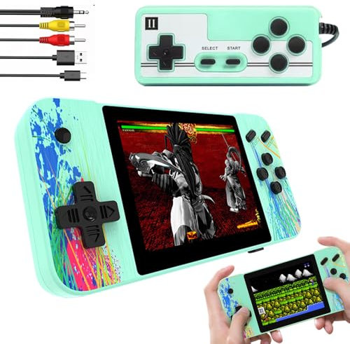 PLLYPE Consola portátil Retro, Consola de Juegos portátil Gameboy con 800 Juegos clásicos, Pantalla LCD de 3,5 Pulgadas, Consola Gameboy Retro admite 2 Jugadores y Salida de TV para niños Adultos