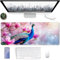 Speed Gaming Mauspad 600 x 300mm, XXL Mousepad, Tischunterlage Large Size Groß, verbessert Präzision und Geschwindigkeit, abwaschbar - für Microsoft Maus und Tastatur Pfau Blume