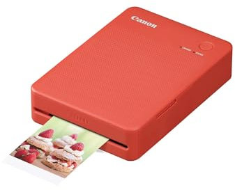 Canon SELPHY QX20: Impresora portátil de Fotos por Wi-Fi, sublimación de Tinta, 2 tamaños con Dorso Autoadhesivo, Carga USB-C. Rojo (Sin Tinta/Papel).