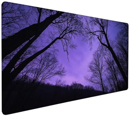 Gaming Mauspad XXL 900x300x3 mm Groß Mousepad Lila Schreibtischunterlage Landschaft Mouse Pad Rutschfeste Gummibasis, Vernähte Kanten Design Wasserdicht Mouse Pad für PC Gaming Zubehör, Geschenk Z-150