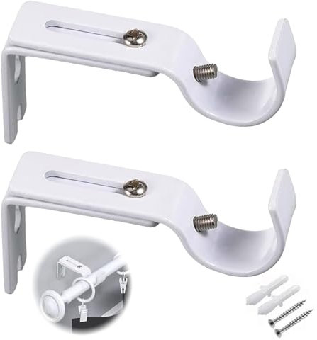 2 Stück Gardinenstange Halterung,Gardinenstangenhalter,Gardinenstangen Halterung,Gardinenstangen Halter,Halterung Gardinenstange,Verstellbare Wandhalterung,Für Gardinenstangen