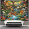 Asphzxxl 3D Druck Jungle Animals Wandteppiche Poster Ornament Wandbehang Wandteppich Raumteiler Vorhang Für Wohnzimmer Dekor,Schlafzimmer Tapisserie 70cmx100cm