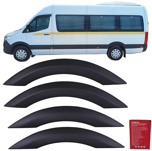 INLY 4 TLG Radlaufschutz Stoßfänger Kotflügel Verbreiterung ABS Schwarz kompatibel mit Sprinter W907 (ab 2018)