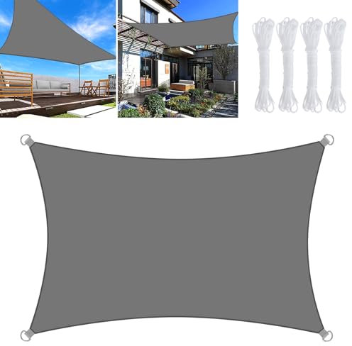 TOSUTO Toldo Vela de Sombra Rectangular 2 x 3 m,Toldo Vela Rectangular,Toldos Exterior Terraza,Impermeable Toldo Vela de Sombra Tela Oxford 95% Protección UV,para Patio,Jardín,Exteriores,Terraza