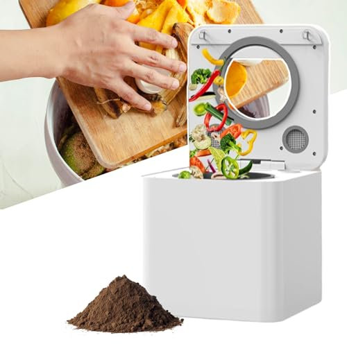 HCAUYNN Electric Kitchen Composter With Visual Cover, 3.3L Capacity, Double Layer Blade, Turn Food Waste And Scraps Into Dry Fertilizer,220V