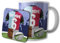 AK Giftshop Personalised Rugby Mug and Coaster Gift Set, 320ml Ceramic Cup, Sports Jersey Design with Name & Number On Shirt (HARLEQUINS)