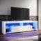 ELEGANT TV Stand Cabinet Unit with 16 RGB LED Lights, High Gloss TV Stand with Large Storage and 1 Big Drawer, Modern White TV Cabinet with 2 Glass Shelf for Living Room, Bedroom 1800x350x505mm