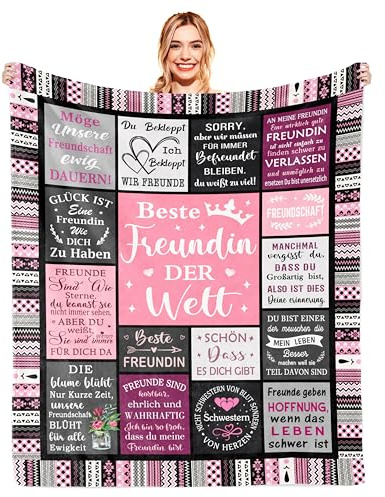 Beste Freundin Geschenke, Geschenk Beste Freundin Geburtstag, Bestie Freundschaft Geschenke, Freundinnen Geschenkideen Geschenk, Geburtstagsgeschenk für Frauen Frau, Beste Freundin Decke 200x150CM