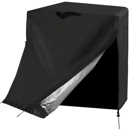 Ronyme Compact Refrigerator Cover Dustproof for Vertical Freezer Sun Resistant Heavy Duty Black Upright Freezer Cover