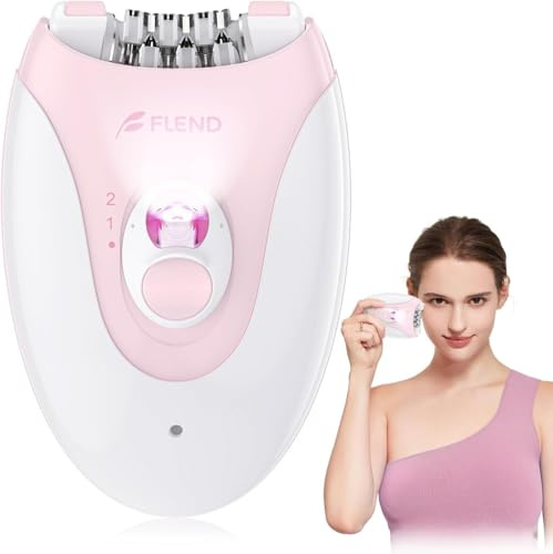 Epilierer für Frauen, Kabelloser Gesichtsepilierer mit LED-Licht, Schmerzloser Haarentferner für Gesicht, Körper, Achsel, Beine & Bikinizone