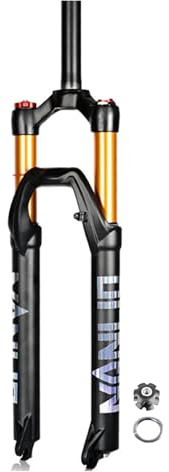 DHNCBGFZ 26/27,5/29 tums mountainbike fjädergaffel 1 1/8 tum rak/konisk luftfjädring 120/140 mm fjäderväg skivbromsar manuell/fjärrkontroll drift (rak HL140 mm, 29 tum)