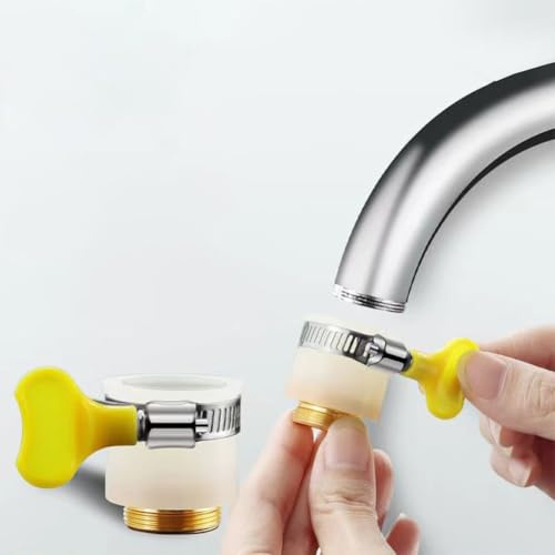 MonoSora 22 mm Metall-Schlauchadapter für Küchen- und Badezimmerarmaturen, universeller 4-Punkt-Grobzahnverbinder für Gartenschläuche und Wasserhahn-Armaturen, 2 Stück