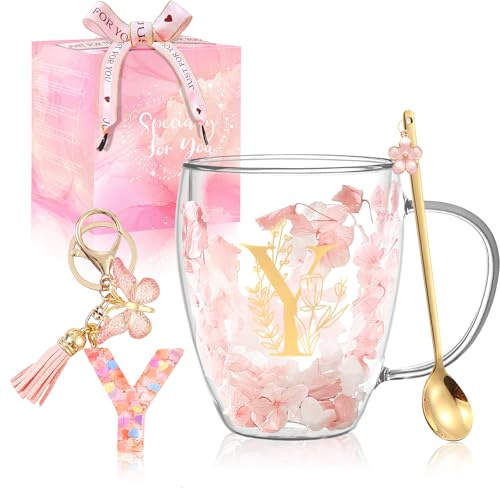Gifts for Women Glass Coffee Mugs Unique Birthday Gift for Women Her Ladies | Espresso Tea Cups Personalised Friendship Leaving Thank You Teacher Gifts Cute Double Walled Glass Mug Christmas Presents