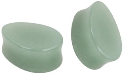 BWDHJLEY Ohr Tunnel Set, Ohrpiercing Herren Hellgrün 12Mmx17mm Tropfenform Expander Plug Jade 2 Stück