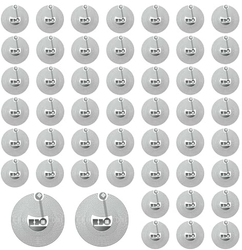 50 Stück NFC Tag Sticker 25mm, RFID Aufkleber 13,56 MHz, Einfach Anzubringen, Wiederbeschreibbarer Chip NFC Sticker für Zutrittskontrolle, Automation, Smart Home und Visitenkarten