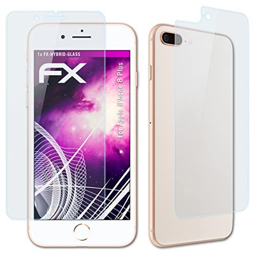 atFoliX Plastic Glass Protective Film compatible with Apple iPhone 8 Plus Glass Protector, 9H Hybrid-Glass FX Screen Protector (Set of 1)
