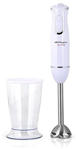 Orbegozo BT 2220 - Batidora de mano, 2 velocidades, Brazo y Hoja Acero Inox, Vaso 600 ml, 800 W