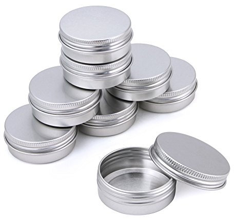 KBNIAN 30Pcs 30ml Pot en Aluminium avec Couvercle Boîtes Cosmétiques Conteneurs Rondes Argenté Pot pour Cosmétiques Baume Bougie Stockage de Voyage