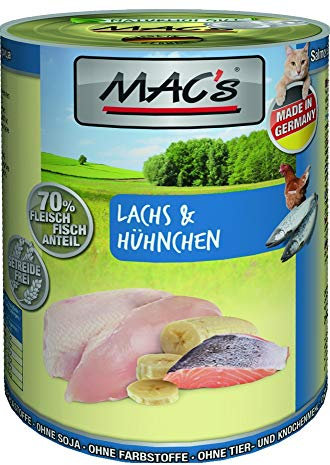 MAC''s Cat Lachs + Hühnchen 400g, Katzenfutter, Feuchtfutter Größe 6 x 400g