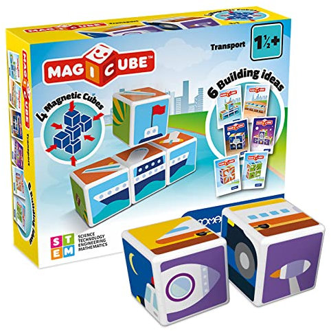 MAGICUBE Transport Magnetisches spielzeug für Kinder, Geschenk für Jungen und Mädchen im Alter von 1 2 3 4 5 6 Jahren, Montessori-Spielzeug, magnetische Konstruktionen, Kinderspielzeug