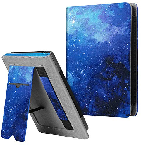 Fintie Hülle kompatibel für Tolino Shine 3 2018 / Kobo Clara HD/Kobo Nia - Kickstand Schutzhülle mit Kartenfach Handschlaufe und Auto Sleep/Wake Funktion, Sternenhimmel