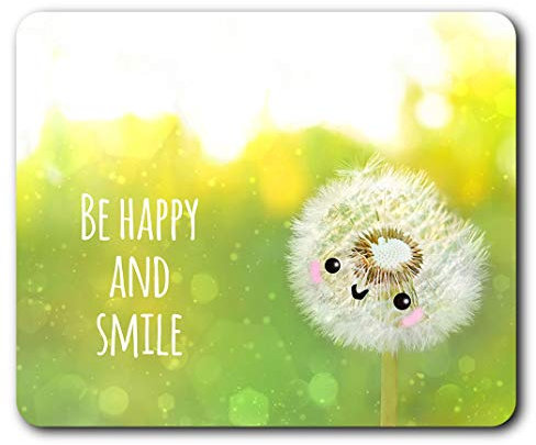 Be Happy & Smile Dandelion Flower Mouse Mat Pad Computer PC Laptop Gaming Office Home Desk Accessory Gadget 21192