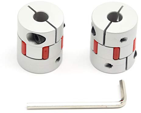 Befenybay 2PCS 8mm bis 8mm Aluminiumpflaume Flexible Wellenkupplung D25 L30 8x8mm Stecker Flexible Kupplung für 3D-Drucker CNC-Maschine und Servostufenmotor (8x8mm)