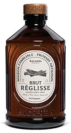 BACANHA - Sirop Bio et Brut - Sirop de Réglisse - Pour Cocktail, Apéritif et Eau - 400 mL