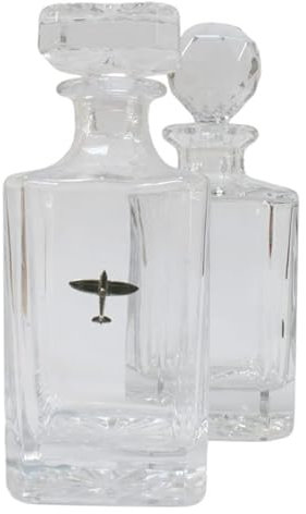 Spitfire Cut Crystal Glass Decanter & Golf Ball Style Stopper 342